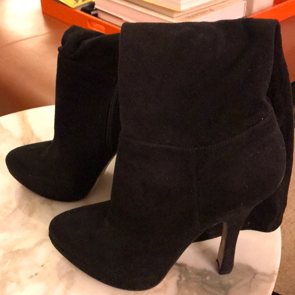 Black suede boots